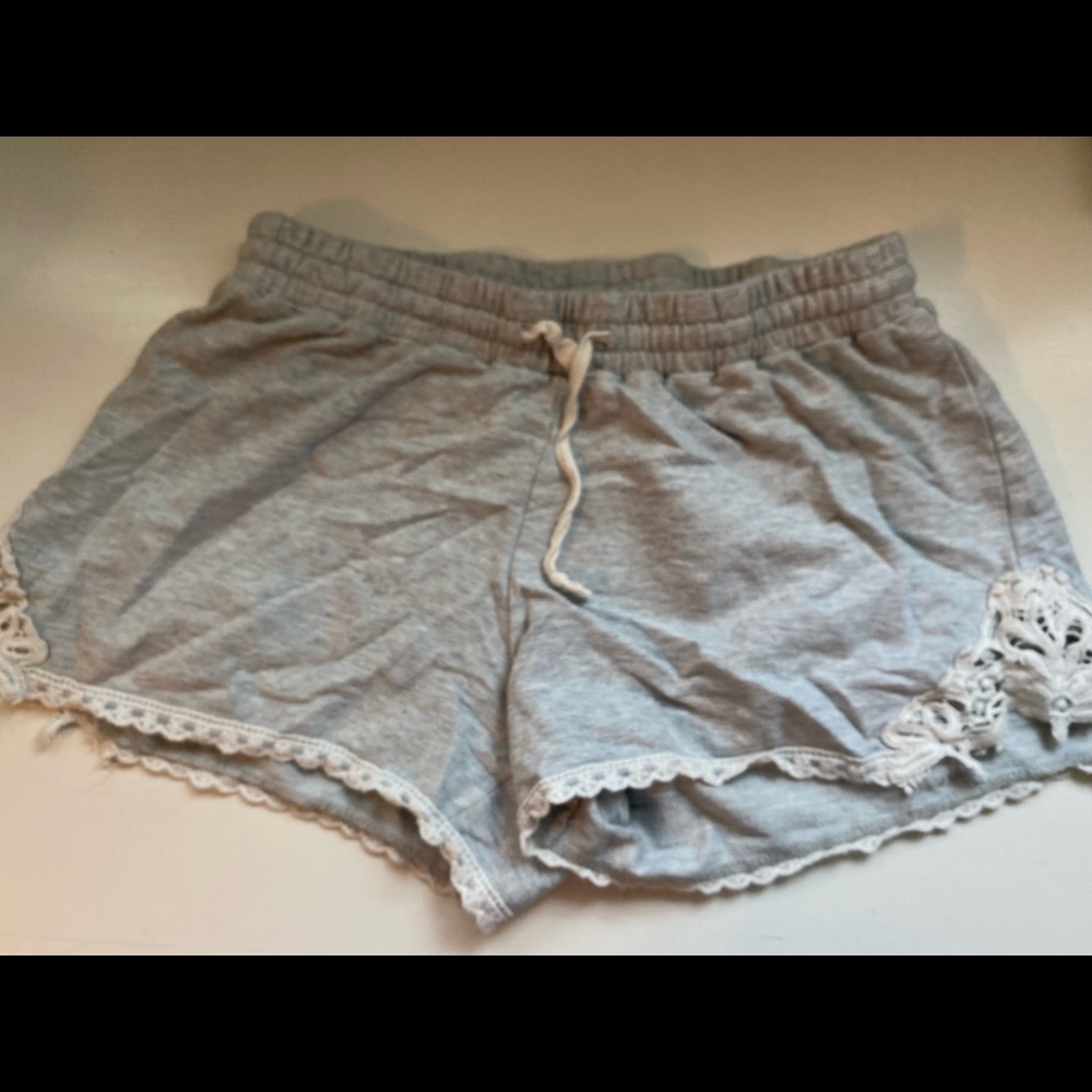 Women’s Medium Light Gray Shorts with white trim